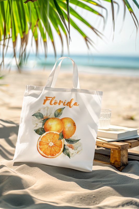 "Florida Oranges" Fleur De Mer Original Design Tote Bag